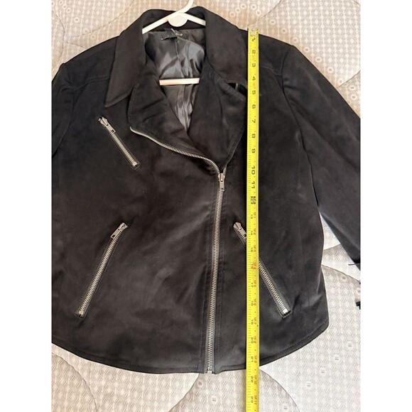 Torrid Black Faux Suede Fringe Moto Jacket Cropped Western Boho Size 2X - Picture 5 of 9
